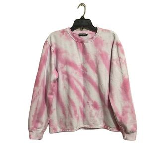 PrettyLittleThing, Round Neckline, Long Sleeves Sweater, Tie Dye, Large